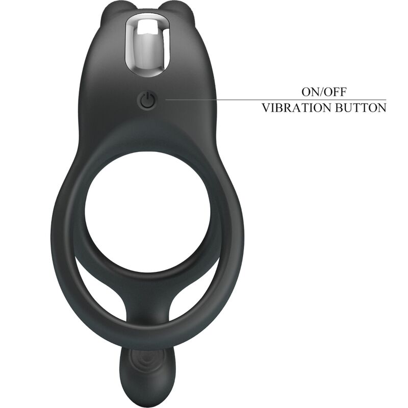 Pretty Love - Seth Doble Anillo Vibrador Rabbit 7 Vibraciones Negro