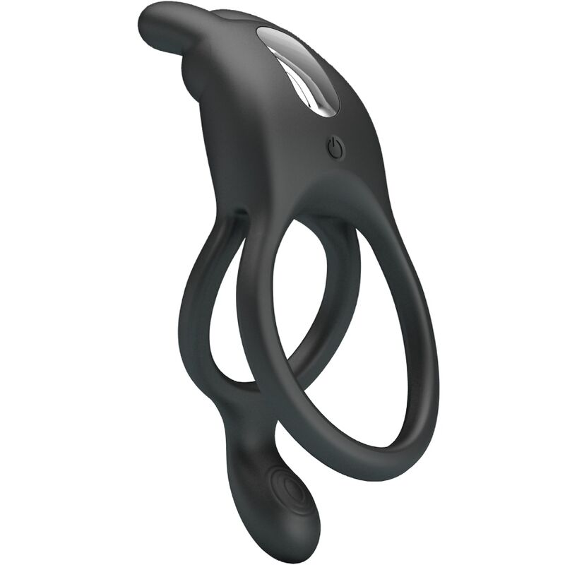 Pretty Love - Seth Doble Anillo Vibrador Rabbit 7 Vibraciones Negro