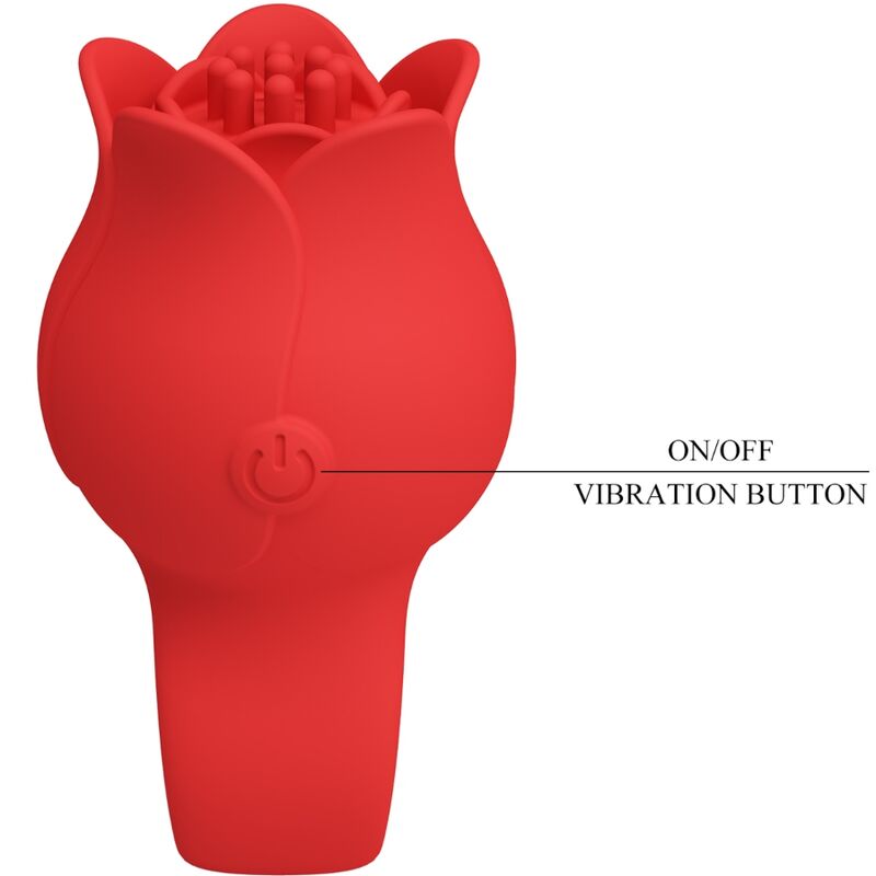 Pretty Love - Jae Vibrador De Dedo Forma De Rosa 10 Vibraciones Rojo