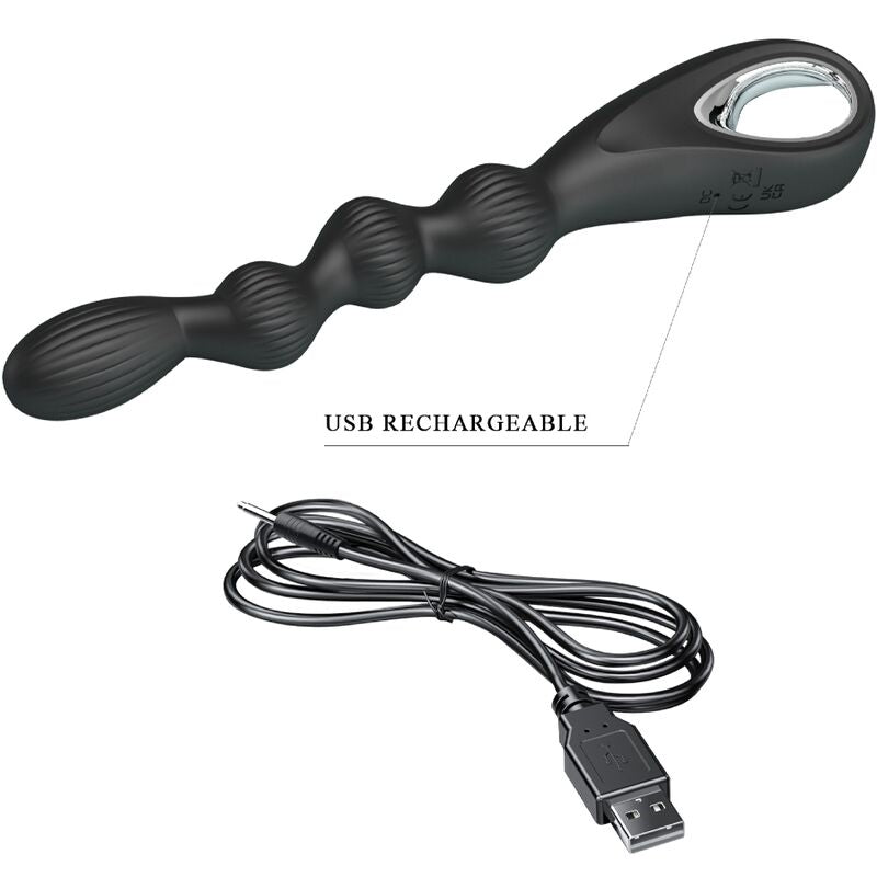 Pretty Love - Federer Vibrador Anal 12 Vibraciones Negro