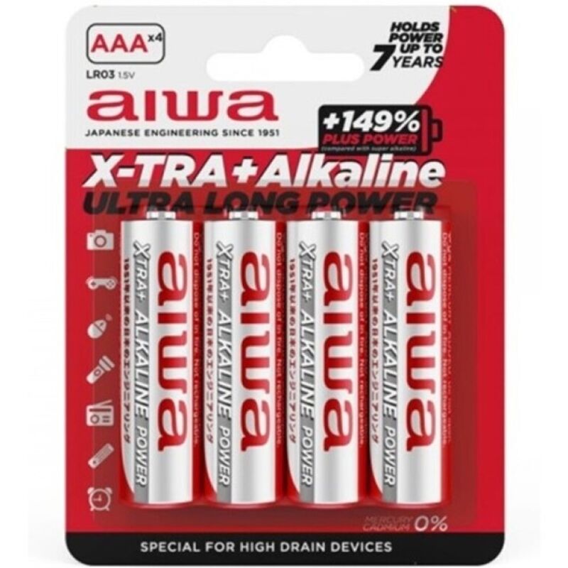 Aiwa X-Tra Alkaline Pila Alcalina Aaa Lr03 Blister*4 Caja 12 Unidades