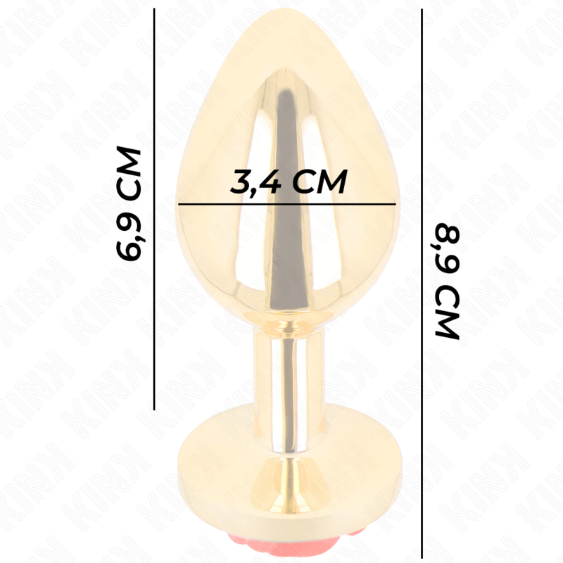Kink - Plug Anal Dorado Rosa Roja Talla M
