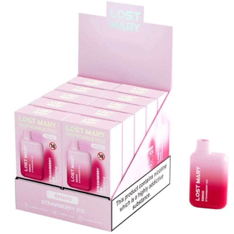 Lost Mary - Bm600 Vaper Nicotina 2% Desechable Sabor Fresa Helada
