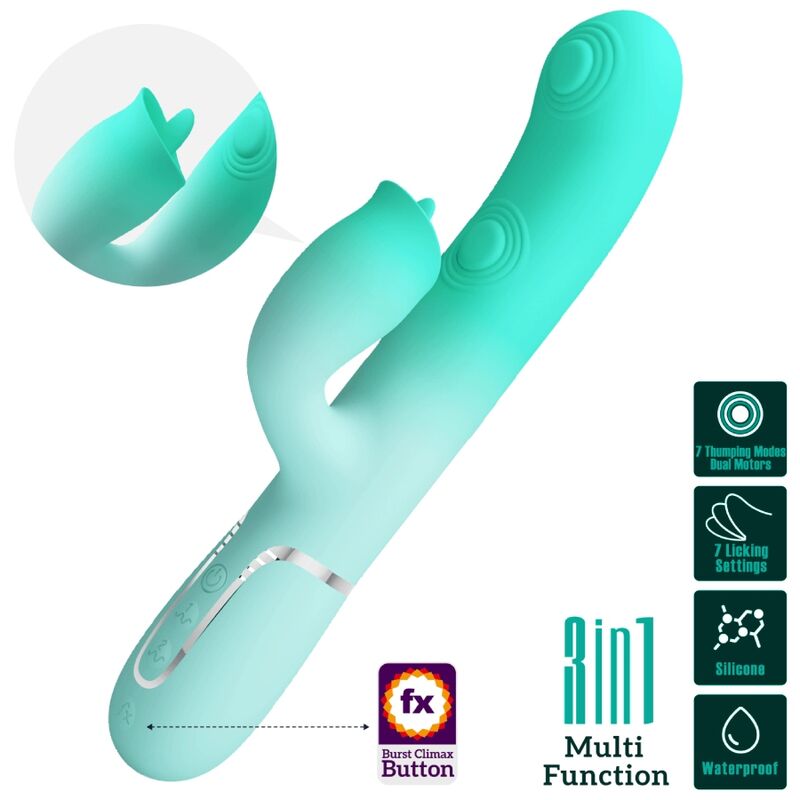 Pretty Love - Gigi Vibrador Rabbit Multifunción Verde Agua