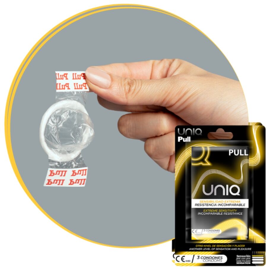 Uniq - Pull Preservativos Con Tiras Sin Látex 3 Unidades