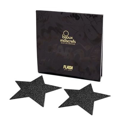 Bijoux Indiscrets - Pezoneras Flash Estrella Negro