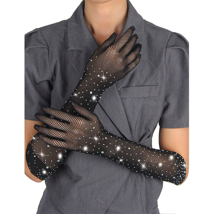 Subblime - 957469 Guantes Transparentes Con Brillo Negro S/m