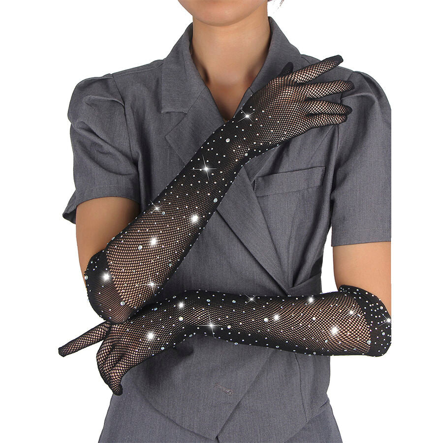 Subblime - 957469 Guantes Transparentes Con Brillo Negro S/m