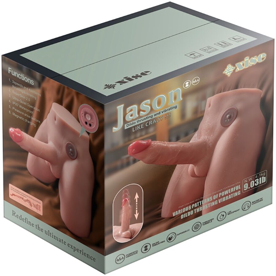Xise - Jason Masturbador Dildo Realístico Con Thrusting Y Vibración 17 Cm