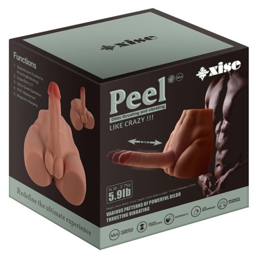 Xise - Peel Dildo Ass Masturbador Dildo Realístico Posición Frontal Con Thrusting 17,5 Cm