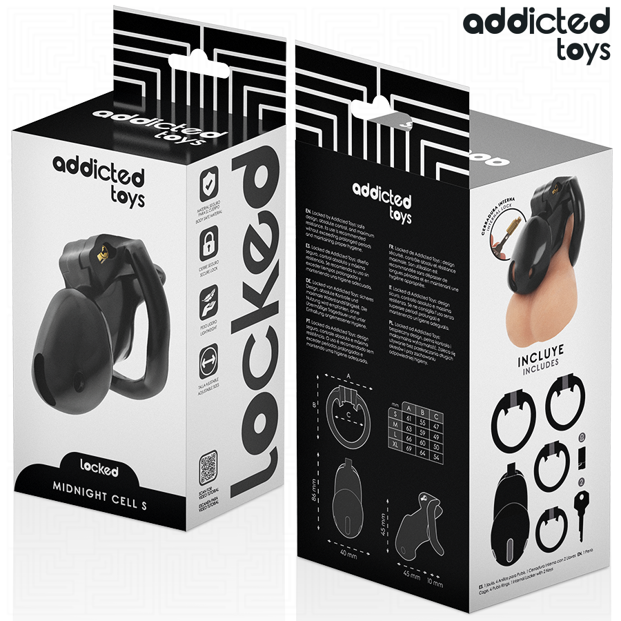 Addicted Toys Locked - Mindnight Cell Jaula Para Pene Talla S 4.8 Cm