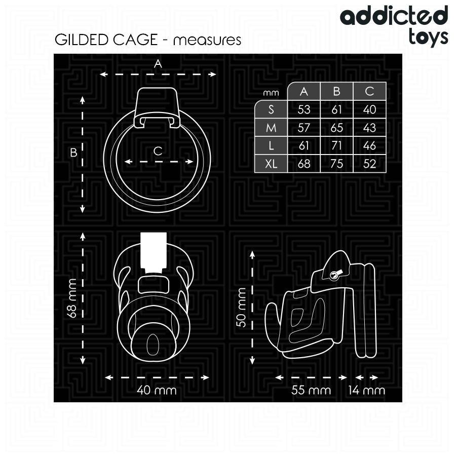 Addicted Toys Locked - Gilden Cage Jaula Para Pene De Silicona 8,5 Cm
