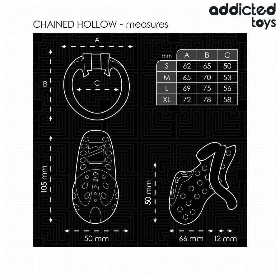 Addicted Toys Locked - Chained Hollow Jaula Para Pene 10,5 Cm