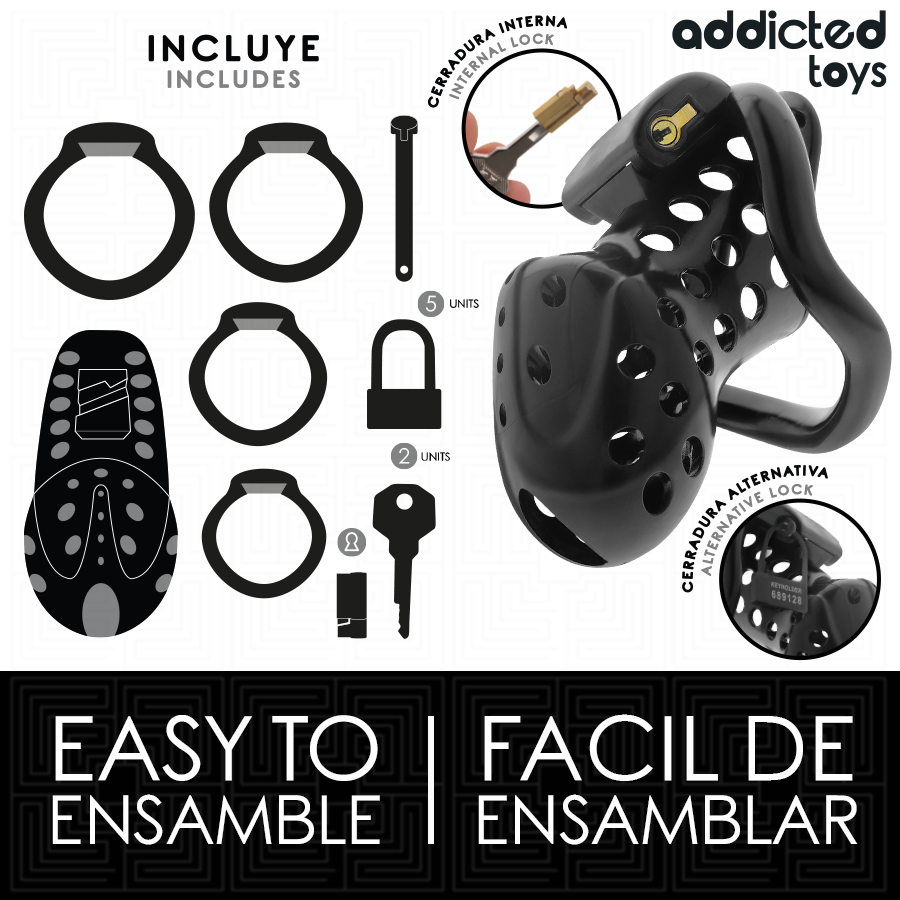 Addicted Toys Locked - Chained Hollow Jaula Para Pene 10,5 Cm