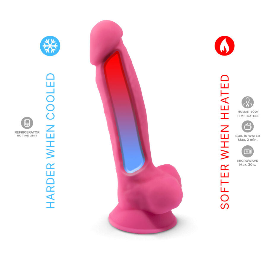 Silexd - Modelo 1 Pene Realístico Silicona Premium Silexpan Rosa Fluorescente 17.5 Cm