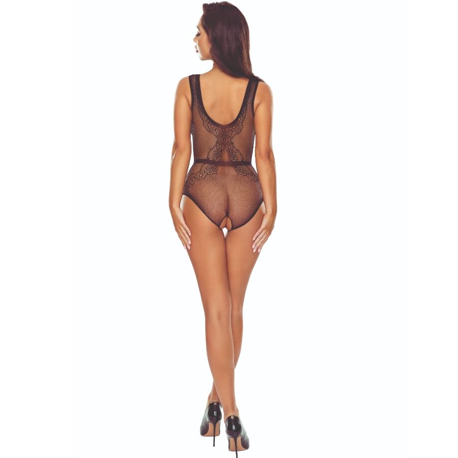 Passion - Bs115 Bodystocking Rejilla Negro