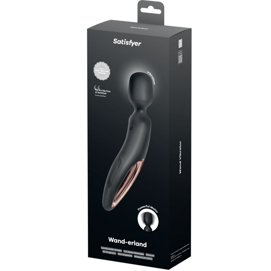 Wand-Erland Vibrador De Varita Negro