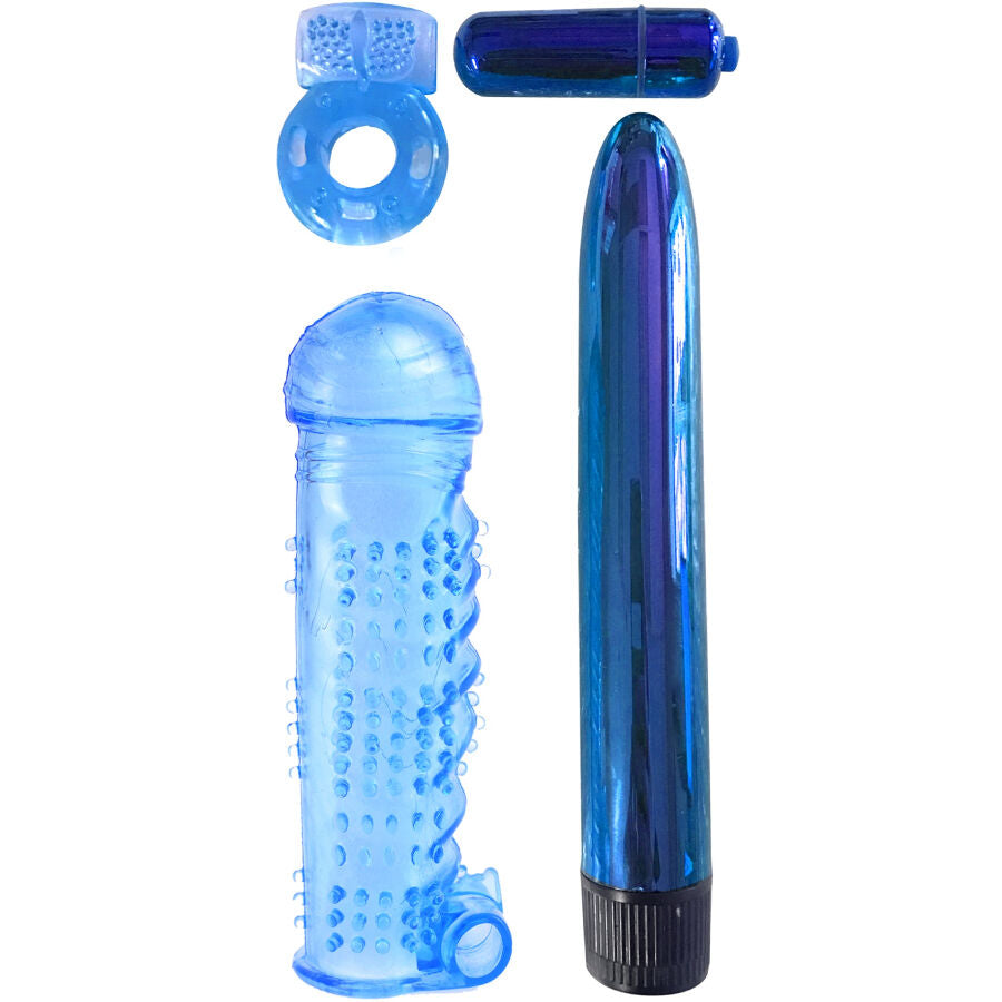 Classix - Kit Para Parejas Con Anillo, Funda Y Balas Azul