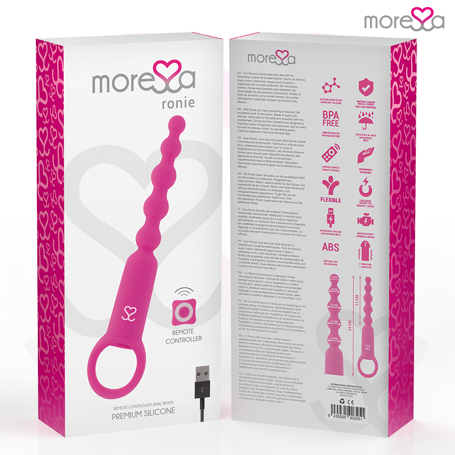 Moressa - Ronie Potente Rosario Anal Control Remoto Rosa