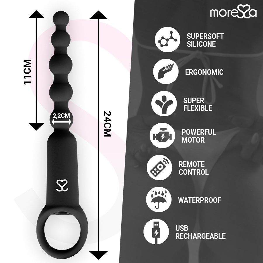 Moressa - Ronie Potente Rosario Anal Control Remoto Negro