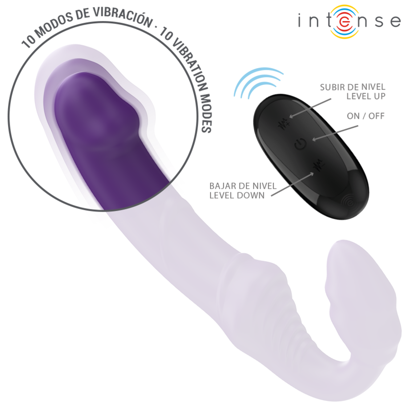 Intense - Jill Vibrador Doble 20 Cm Violeta Control Remoto