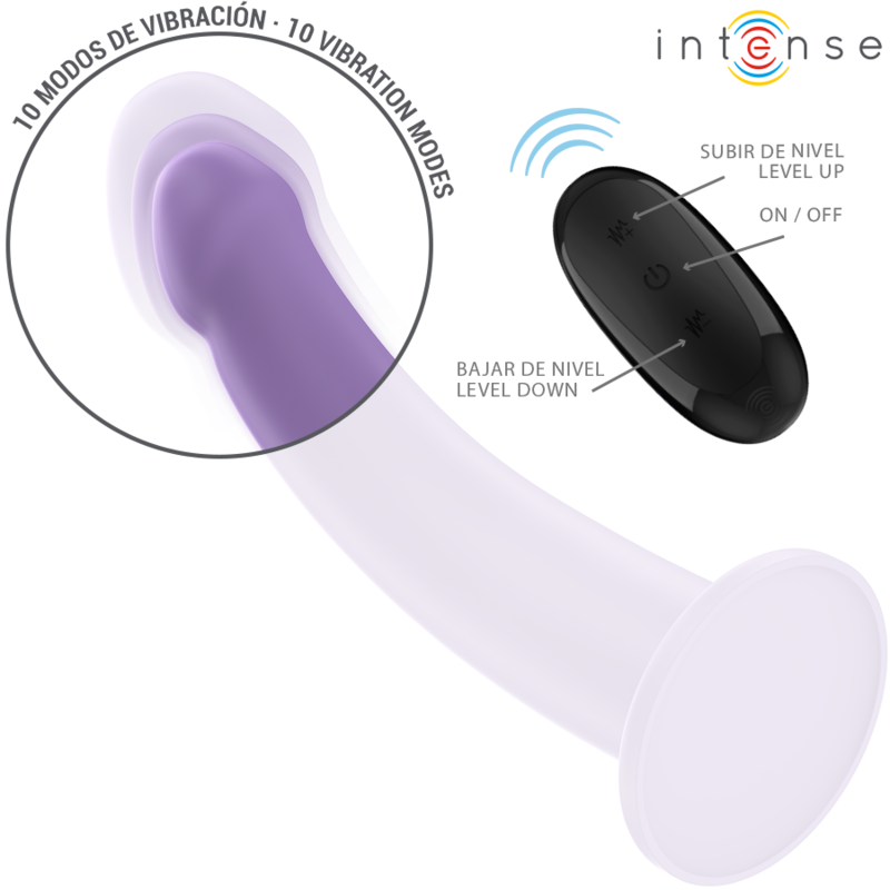 Intense - Eddie Vibrador 17,5 Cm 10 Vibraciones Morado Control Remoto