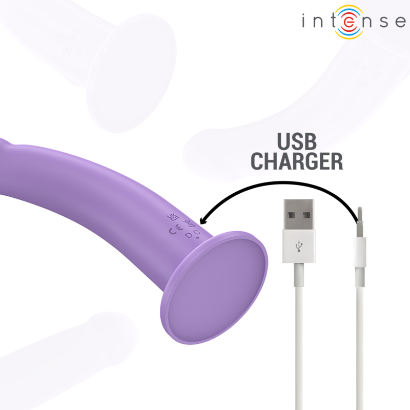 Intense - Eddie Vibrador 17,5 Cm 10 Vibraciones Morado Control Remoto