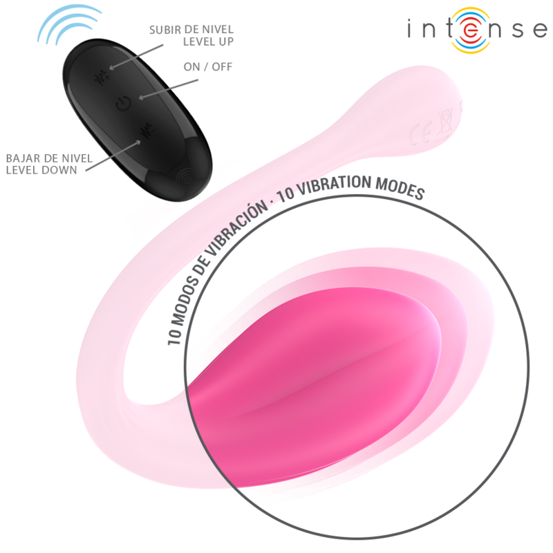 Intense - Janice Huevo Vibrador U Doble Estimulación 10 Vibraciones Rosa Control Remoto
