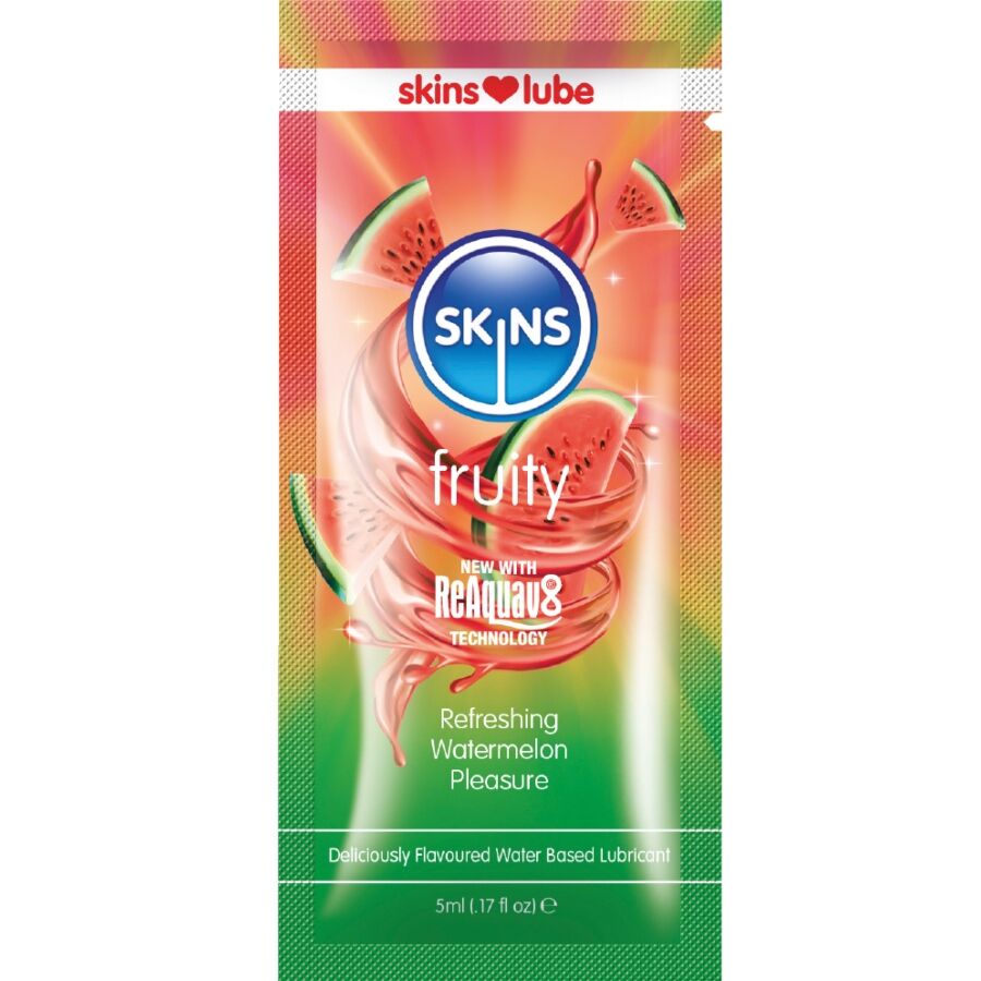 Skins - Fruity Lubricante Base De Agua Sandía Monodosis 5 Ml