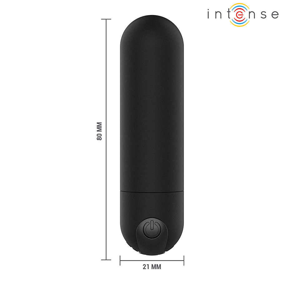 Intense - Karen Mini Bala Vibradora 10 Modos Recargable Negro
