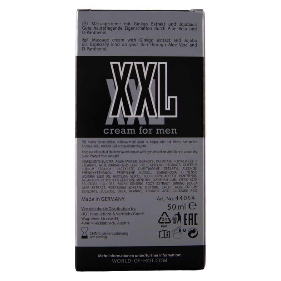 Hot - Crema Xxl Para Hombre 50 Ml