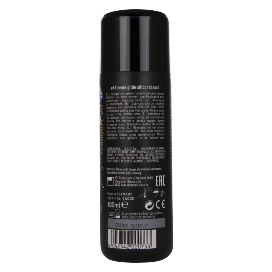 Hot - Exxtreme Glide Lubricante Base Silicona + Aceite Confort A+ 100 Ml