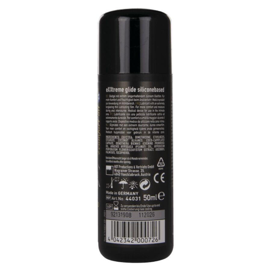 Hot - Exxtreme Glide Lubricante Base Silicona + Aceite Confort A+ 50 Ml