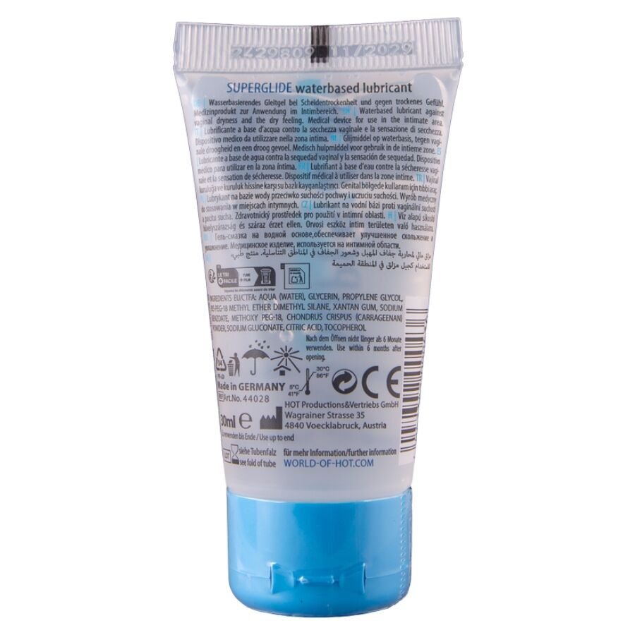 Hot - Superglide Liquid Pleasure Lubricante Base Agua 30 Ml