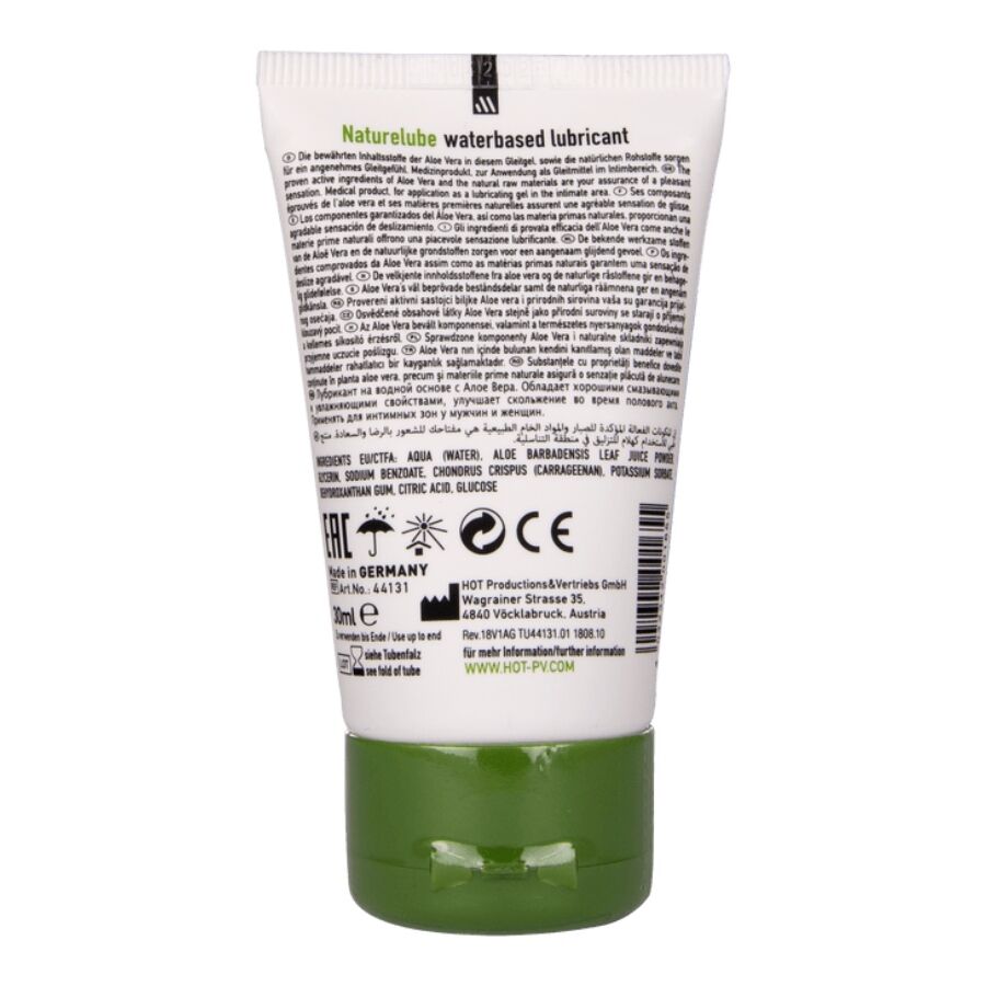 Hot - Nature Lube Lubricante Base Agua Aloe Vera 30 Ml