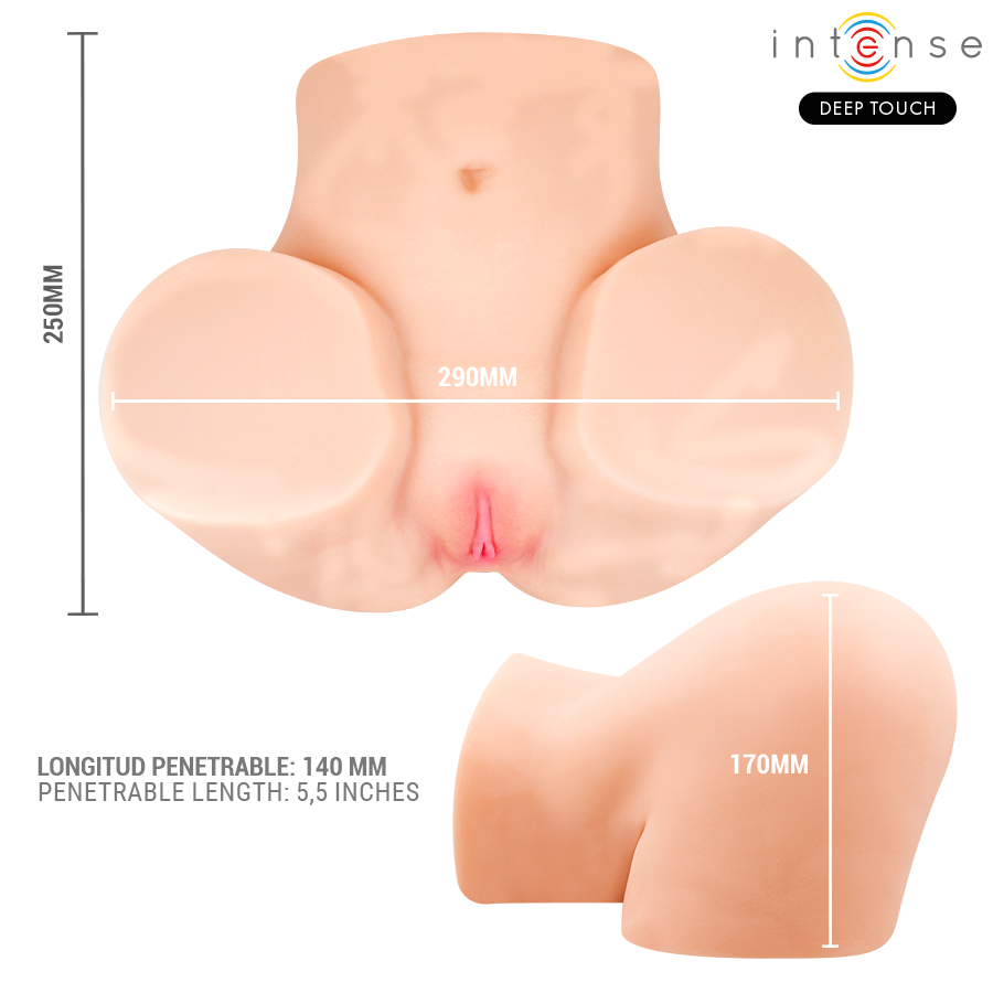 Intense Deep Touch - Ginger Masturbador Vagina Con Efecto Succión, Calor, Vibración Y Voz Con Control Remoto 5.3 Kg