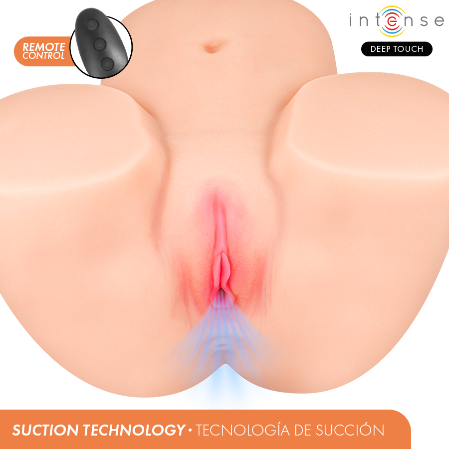 Intense Deep Touch - Ginger Masturbador Vagina Con Efecto Succión, Calor, Vibración Y Voz Con Control Remoto 5.3 Kg