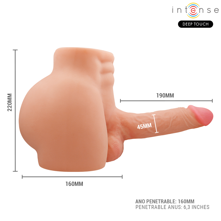 Intense Deep Touch - Richie Torso Con Ano Y Dildo Realístico Con Empuje Y Vibración Control Remoto 4.7 Kg