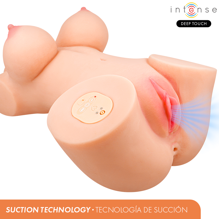 Intense Deep Touch - Vero Torso Ano Y Vagina Con Efecto Succión, Calor, Vibración Y Voz Con Control Remoto 5.5 Kg