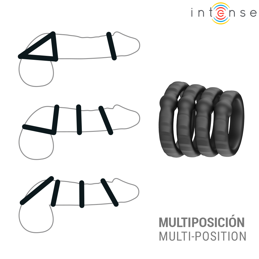 Intense - Michiel Set De 4 Anillos Modelo 10