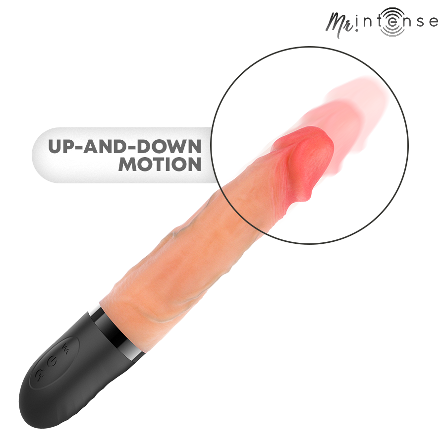 Mr Intense - Jean Vibrador Up&down Silicona Con Efecto Calor 24 Cm -ø- 3.8 Cm