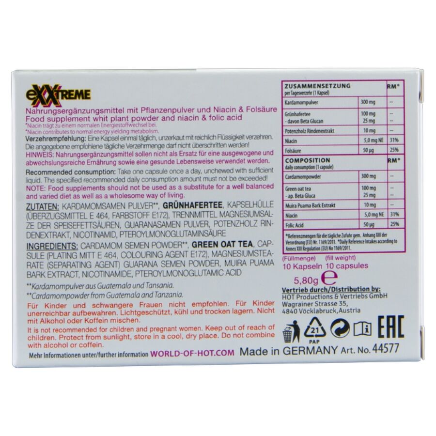 Hot - Exxtreme Cápsulas Aumento Líbido Mujer 10 Cps