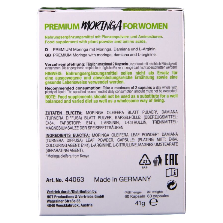 Hot - Moringa Women Cápsulas Mujer 60 Unidades