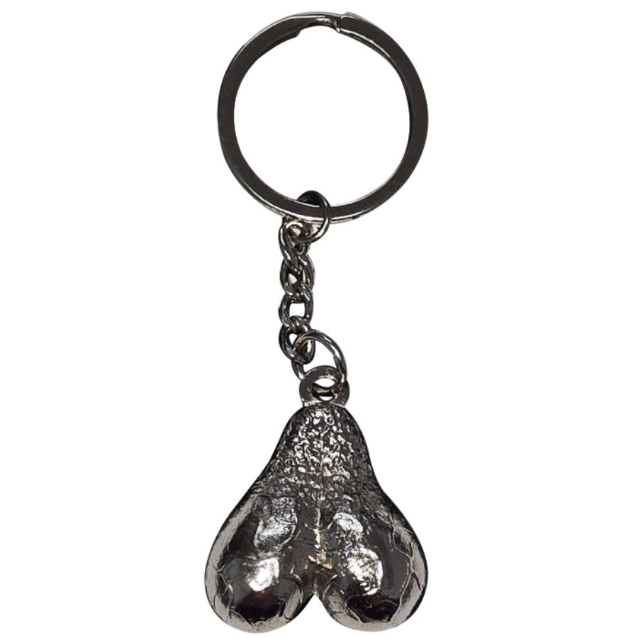 Diablo Picante - Llavero Metal Huevos Plata