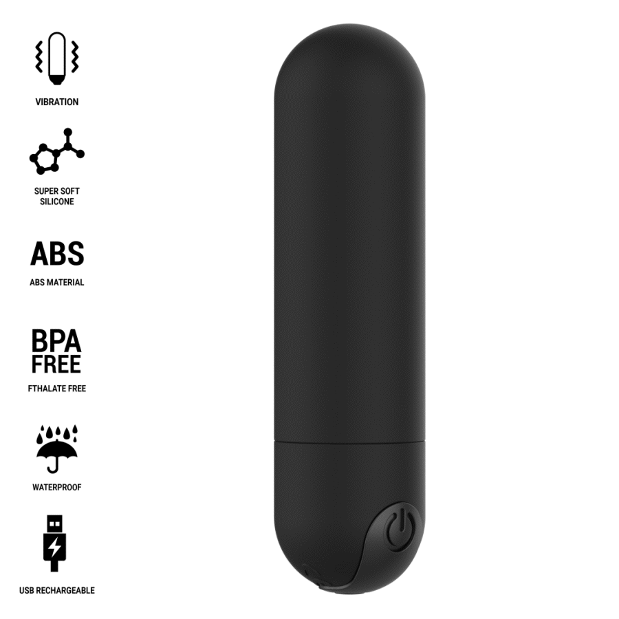 Intense - Karen Mini Bala Vibradora 10 Modos Recargable Negro