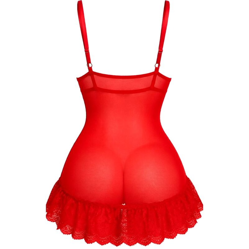 Livco Corsetti Fashion - Nuit Set Camiseta + Panty Rojo 2028 L/Xl