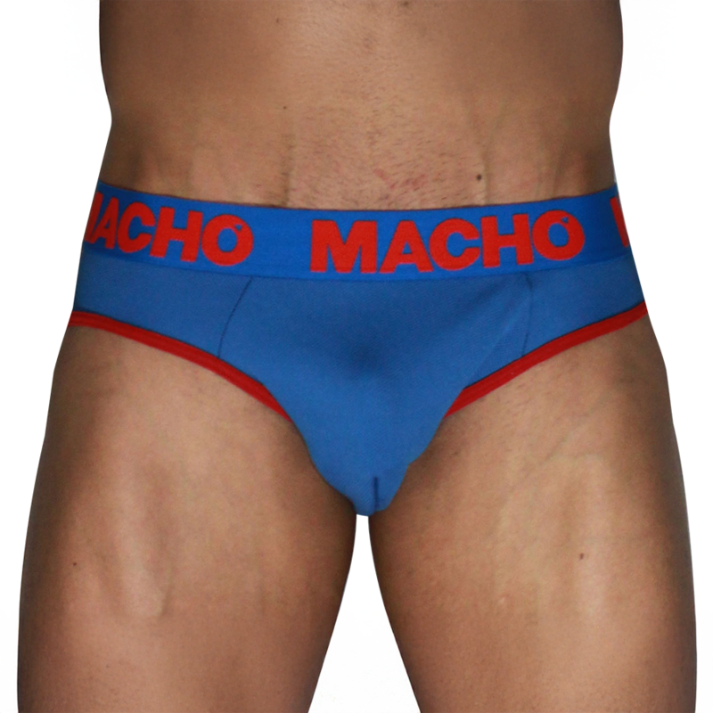 Macho - Mch005 Slip Clásico Azulón + Rojo M
