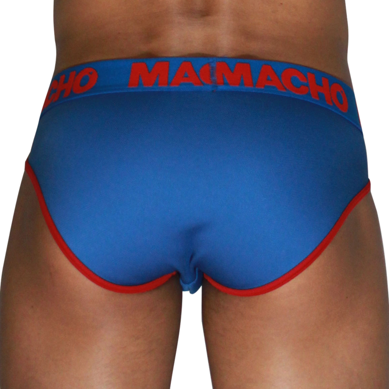 Macho - Mch005 Slip Clásico Azulón + Rojo M