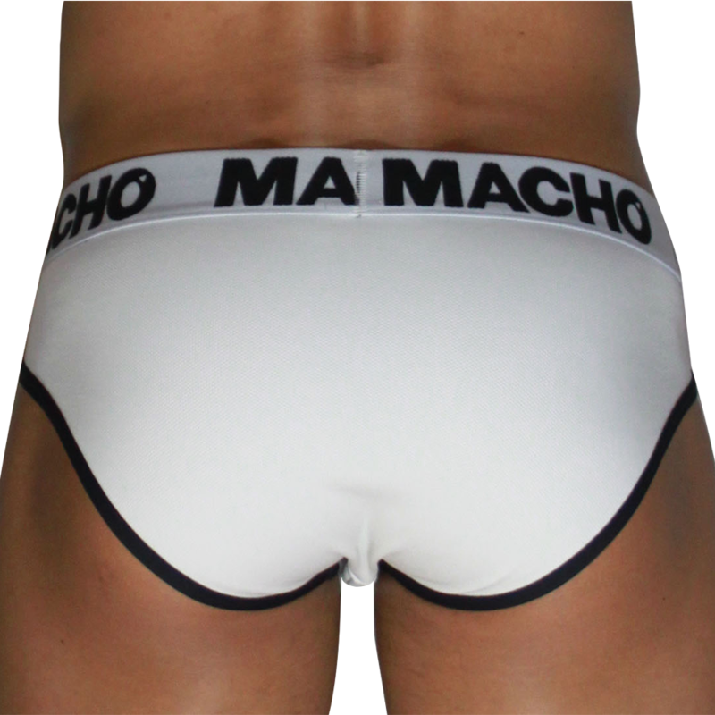 Macho - Mch006 Slip Clásico Blanco + Negro Xl