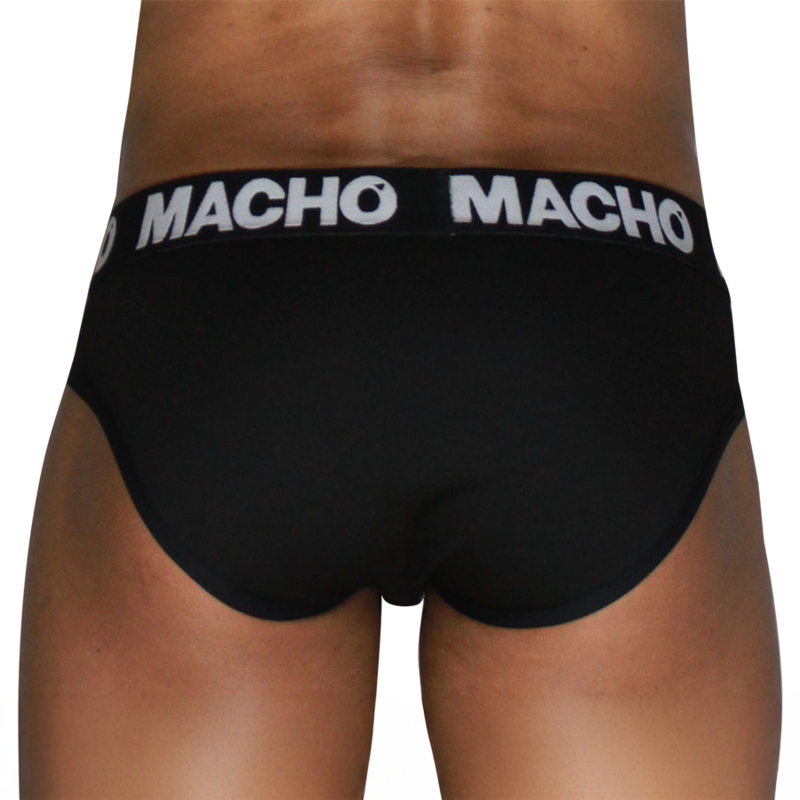 Macho - Mch007 Slip Clásico Negro + Negro L